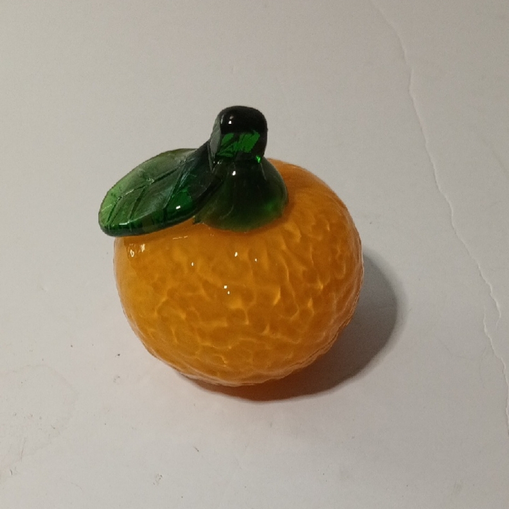 Murano Orange and Green Glass Art Piece